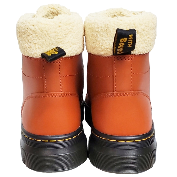 NWB Dr Martens combs leather faux fur lined combat boots rust tan waterproof - Picture 13 of 16
